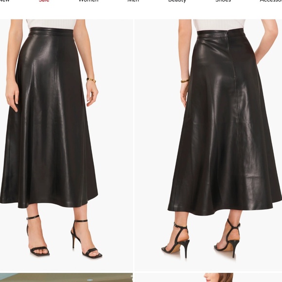 Vince Camuto Faux Leather A Line Skirt NWT Large - Picture 1 of 10